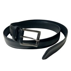 Genuine Dickies Men's Black Casual Leather Belt Sz. 44/110 Silver Tone Buckle